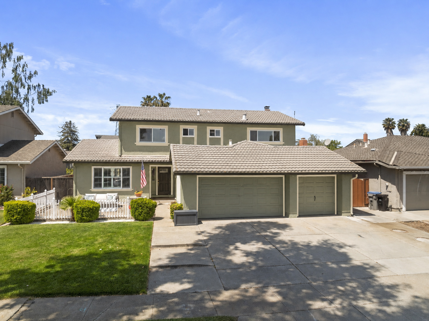 Sage gray exterior paint mockup